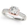 Image 1 : 1.11 CTW Certified VS/SI Diamond Solitaire Ring 18K White & Rose Gold - REF-367W3F - 27448