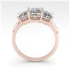 Image 4 : 2.0 CTW Princess VS/SI Diamond 3 Stone Designer Ring 18K Rose Gold - REF-390M2H - 32471