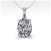 Image 1 : 0.50 CTW VS/SI Oval Diamond Designer Necklace 18K Rose Gold - REF-97M8H - 32342