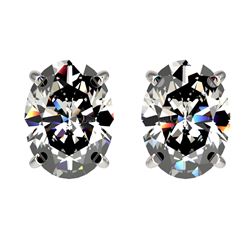 2.50 CTW Certified VS/SI Quality Oval Diamond Stud Earrings 10K White Gold - REF-840T2M - 33111