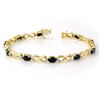 7.0 CTW Blue Sapphire & Diamond Bracelet 10K Yellow Gold - REF-52Y8K - 13598