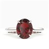 Image 1 : 3.50 CTW Garnet Designer Inspired Solitaire Ring 18K White Gold - REF-36H2A - 22063