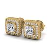2.01 CTW Princess VS/SI Diamond Art Deco Stud Earrings 18K Yellow Gold - REF-245Y5K - 37129