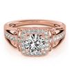 1.3 CTW Certified VS/SI Diamond Solitaire Halo Ring 18K Rose Gold - REF-388K8W - 26552