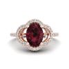 2 CTW Garnet & Micro Pave VS/SI Diamond Ring 10K Rose Gold - REF-33Y3K - 20983