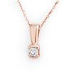 0.25 CTW Certified VS/SI Diamond Necklace 14K Rose Gold - REF-30W4F - 10158