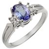 1.10 CTW Tanzanite & Diamond Ring 18K White Gold - REF-36H2A - 10187