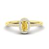 0.65 Citrine & Micro Pave VS/SI Diamond Ring Halo 18K Yellow Gold - REF-31K3W - 21385