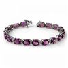 22.60 CTW Amethyst Bracelet 10K White Gold - REF-57Y6K - 14218