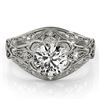 0.87 CTW Certified VS/SI Diamond Solitaire Antique Ring 18K White Gold - REF-145F3N - 27333