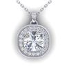 1.25 CTW Cushion Cut Certified VS/SI Diamond Art Deco Necklace 14K White Gold - REF-402X9T - 30339