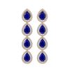 10.2 CTW Sapphire & Diamond Halo Earrings 10K Rose Gold - REF-155N5Y - 41145
