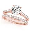 Image 1 : 1.45 CTW Certified VS/SI Diamond Solitaire 2Pc Wedding Set 14K Rose Gold - REF-373A8X - 31695