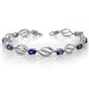 5.60 CTW Tanzanite & Diamond Bracelet 14K White Gold - REF-98K2W - 10496