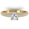 Image 1 : 1.4 CTW Certified VS/SI Diamond Solitaire Art Deco Micro Ring 14K Yellow Gold - REF-206X2T - 30413