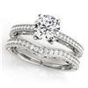 1.27 CTW Certified VS/SI Diamond Solitaire 2Pc Wedding Set Antique 14K White Gold - REF-224M2H - 315