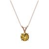 Image 4 : 0.73 CTW Certified Intense Yellow SI Diamond Solitaire Necklace 10K Rose Gold - REF-100W5F - 36747