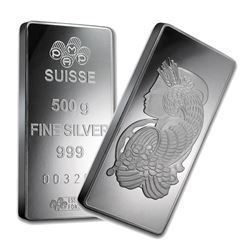 One piece 500 gram 0.999 Fine Silver Bar PAMP Suisse Fortuna-35835