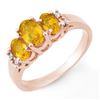 1.39 CTW Yellow Sapphire & Diamond Ring 14K Rose Gold - REF-35F3N - 10328