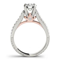 1.7 CTW Certified VS/SI Diamond Pave 2Pc Wedding Set 14K White & Rose Gold - REF-234X2T - 32060