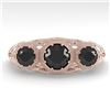 1.00 CTW Past Present Future Black Diamond Ring 18K Rose Gold - REF-81F3N - 36059