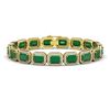 26.21 CTW Emerald & Diamond Halo Bracelet 10K Yellow Gold - REF-368Y8K - 41380
