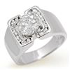 2.08 CTW Certified Diamond Men's Ring 14K White Gold - REF-570M2H - 14480