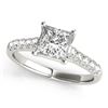 0.85 CTW Certified VS/SI Princess Diamond Ring 18K White Gold - REF-132T8M - 28113