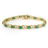Image 1 : 6.85 CTW Emerald & Diamond Bracelet 14K Yellow Gold - REF-72T9M - 13893