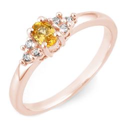 0.44 CTW Yellow Sapphire & Diamond Ring 10K Rose Gold - REF-19H3A - 11579