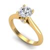 Image 1 : 1.08 CTW VS/SI Diamond Solitaire Art Deco Ring 18K Yellow Gold - REF-361A8X - 37288