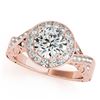 1.75 CTW Certified VS/SI Diamond Solitaire Halo Ring 18K Rose Gold - REF-623M2H - 27058