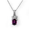 0.77 CTW Amethyst & Diamond Pendant 18K White Gold - REF-15Y3K - 12729