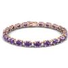 25.8 CTW Amethyst & VS/SI Certified Diamond Eternity Bracelet 10K Rose Gold - REF-122F9N - 29442