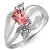 0.54 CTW Pink Tourmaline & Diamond Ring 10K White Gold - REF-24H2A - 11258