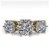 Image 1 : 2.0 CTW Past Present Future Certified VS/SI Cushion Diamond Ring 18K Yellow Gold - REF-414W2F - 3592