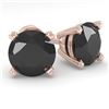 Image 1 : 2.0 CTW Black Diamond Stud Designer Earrings 18K Rose Gold - REF-63A8X - 32306