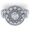 0.85 CTW Certified VS/SI Diamond Art Deco 3 Stone Ring 14K White Gold - REF-118Y2K - 30471