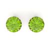 Image 1 : 4 CTW Peridot Designer Inspired Solitaire Stud Earrings 18K Yellow Gold - REF-32X2T - 21834