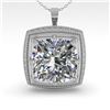 Image 2 : 1 CTW VS/SI Cushion Cut Diamond Solitaire Necklace 18K White Gold - REF-332W8F - 36006