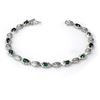 2.62 CTW Emerald & Diamond Bracelet 14K White Gold - REF-60F2N - 14130