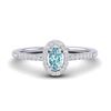 0.50 CTW Topaz & Micro Pave VS/SI Diamond Ring Halo 18K White Gold - REF-31A3X - 21381