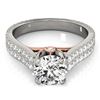 1.61 CTW Certified VS/SI Diamond Pave Ring 18K White & Rose Gold - REF-402K2W - 28100