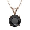 1.25 CTW Fancy Black VS Diamond Solitaire Necklace 10K Rose Gold - REF-29W5F - 33205
