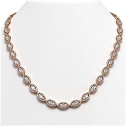 28.12 CTW Marquise Diamond Designer Necklace 18K Rose Gold - REF-5219T3M - 42741