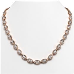 28.12 CTW Marquise Diamond Designer Necklace 18K Rose Gold - REF-5219T3M - 42741