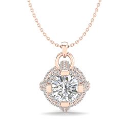 1.57 CTW VS/SI Diamond Micro Pave Stud Necklace 18K Rose Gold - REF-229M3H - 36954