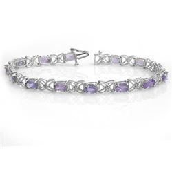 8.65 CTW Tanzanite & Diamond Bracelet 18K White Gold - REF-153W3F - 13908