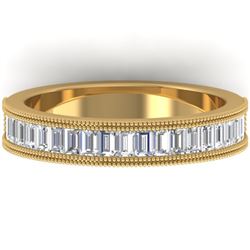 1 CTW Baguette VS/SI Diamond Art Deco Eternity Band 14K Yellow Gold - REF-107A3X - 30317