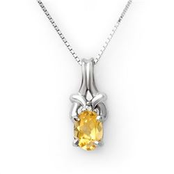 0.67 CTW Citrine & Diamond Necklace 10K White Gold - REF-15N3Y - 10951